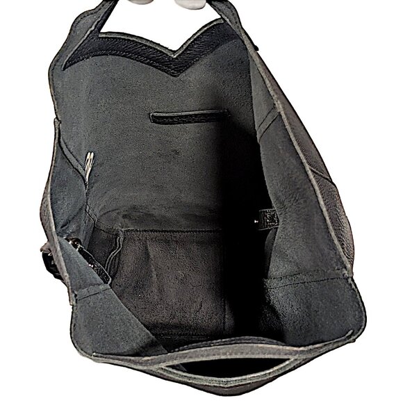 Christopher Kon Black Pebbled Leather Crossbody Large Tote Bag - Conditioned - Picture 3 of 8